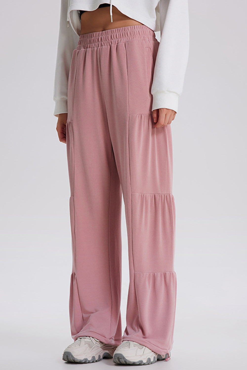 Blue Zone Planet | Basic Bae Drawstring Elastic Waist Ruched Joggers