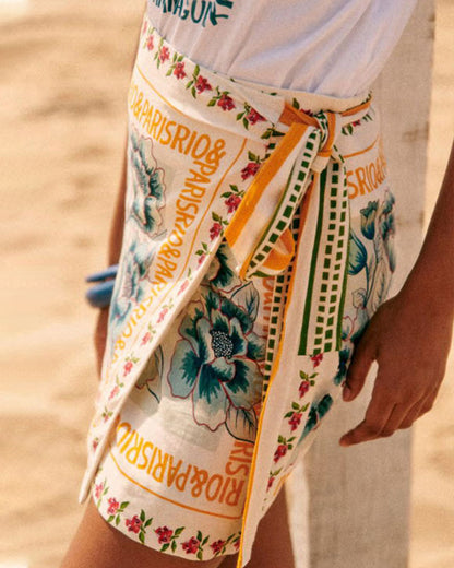 Casual Beach Print Skirt