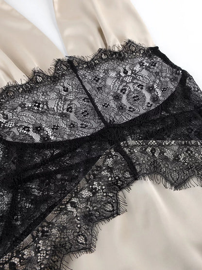 Halter Neck Lace Waist Maxi Dress