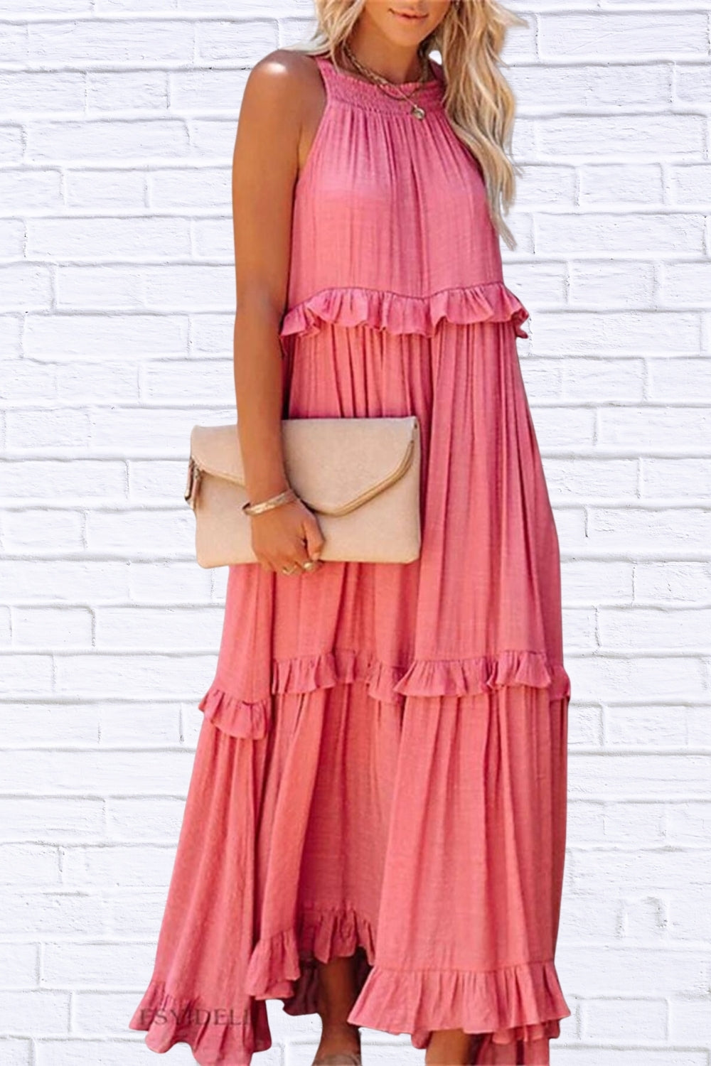 Ruffled Sleeveless Maxi Dress | Flowy & Feminine
