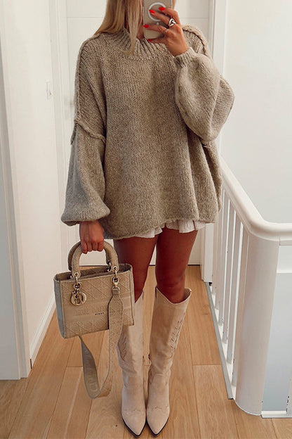 Rosiedress Drop Shoulder Plain Casual Pullover Sweater