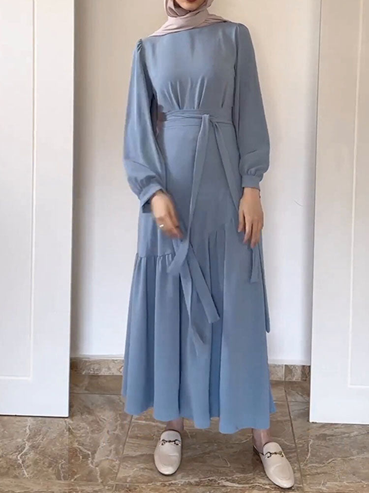 Puffy Sleeves Wrap Desgin Two Pieces Suit