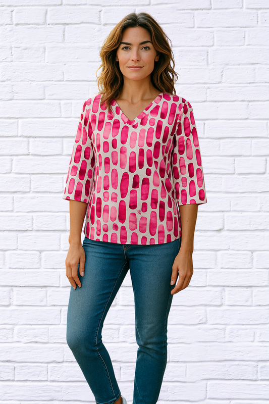 Candy Floss V-Neck Top