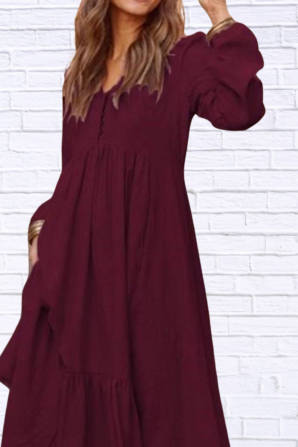 Plus Size V-Neck Tiered Maxi Dress | Flowy & Chic
