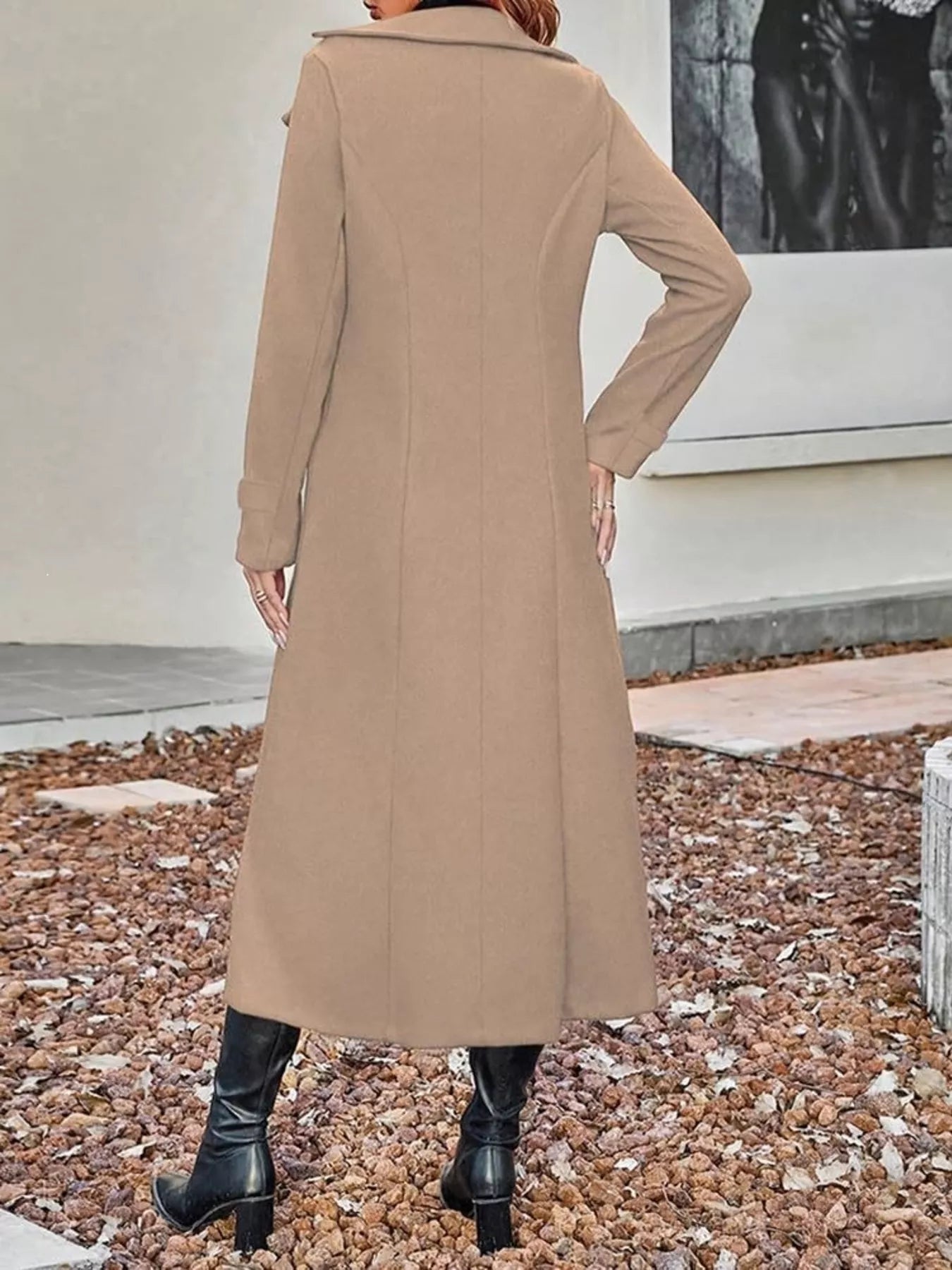 Full Size Double-Breasted Longline Trench Coat Plus Size