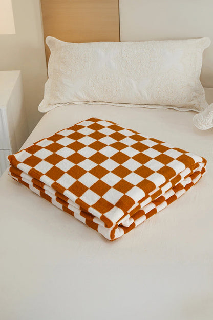 Blue Zone Planet | Black Checkerboard Printed Soft Throw Blanket
