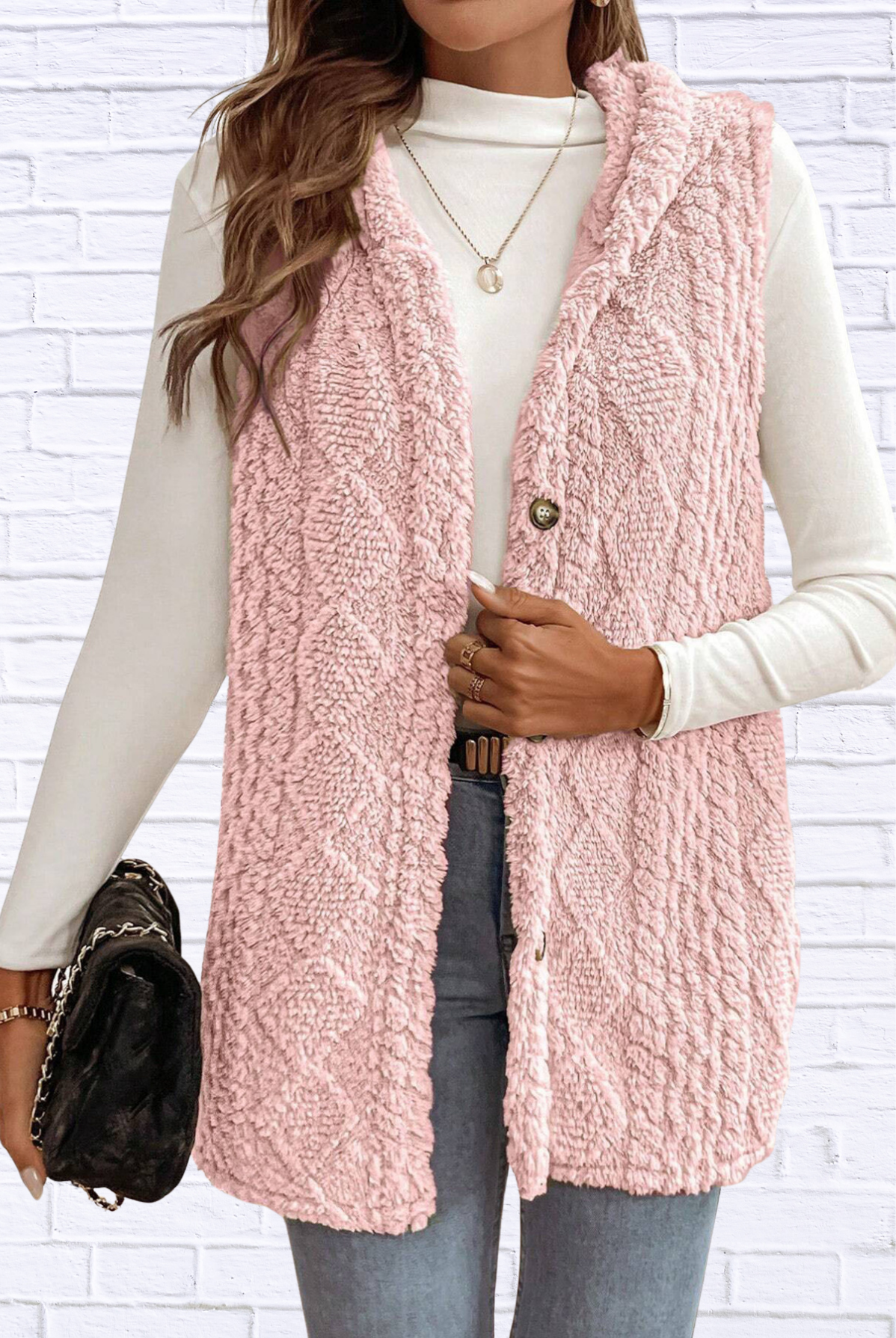 Cozy Sherpa Fleece Hooded Vest Coat