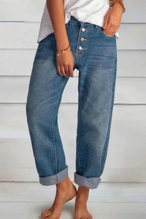 Rosiedress Boyfriend Style Button Down Straight Leg Jeans