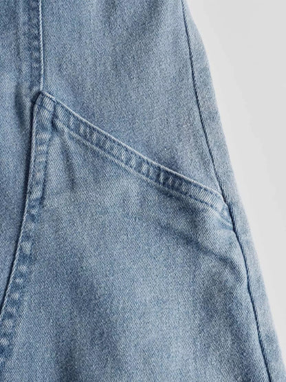 Slit Sleeveless Hooded Denim Maxi Dress