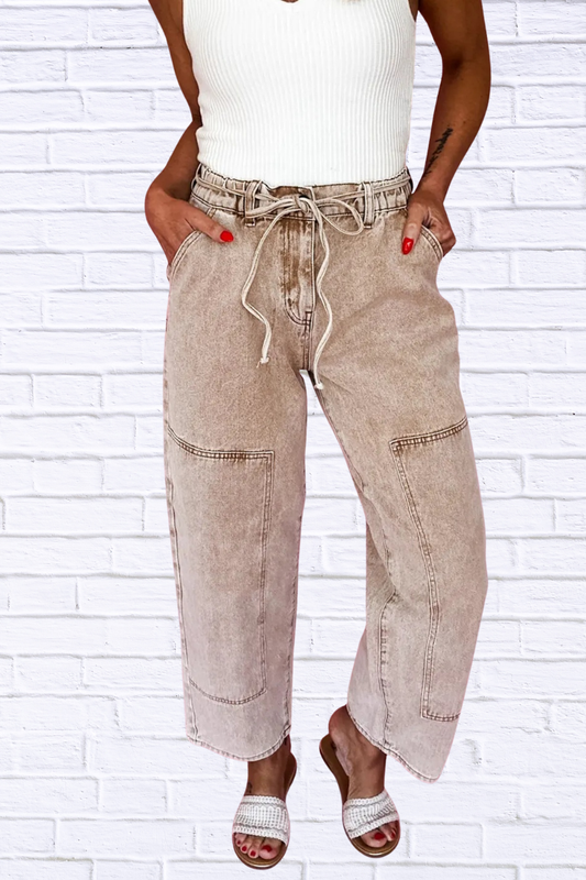 Acid Wash Wide Leg Jeans