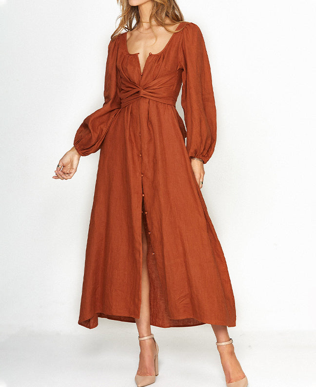 Front Buttons Multi-way Wrap Dress