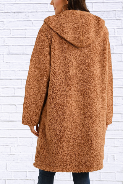 Zip Up Long Sleeve Hooded Outerwear