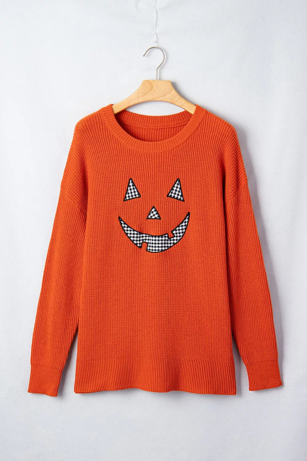 Drop Shoulder Long Sleeve Round Neck Halloween Sweater