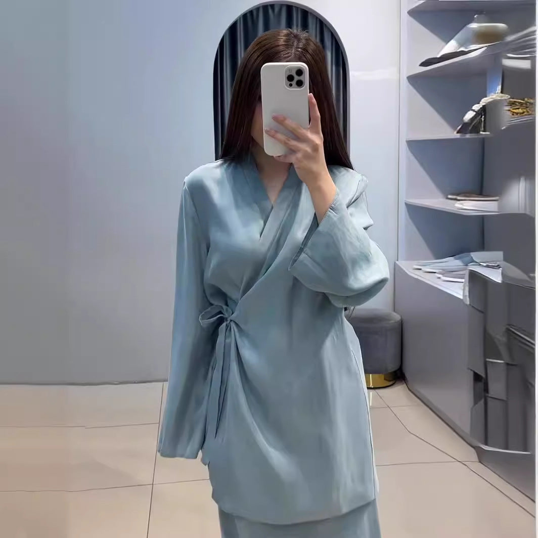 Fashion Casual Solid Color Pajama Set