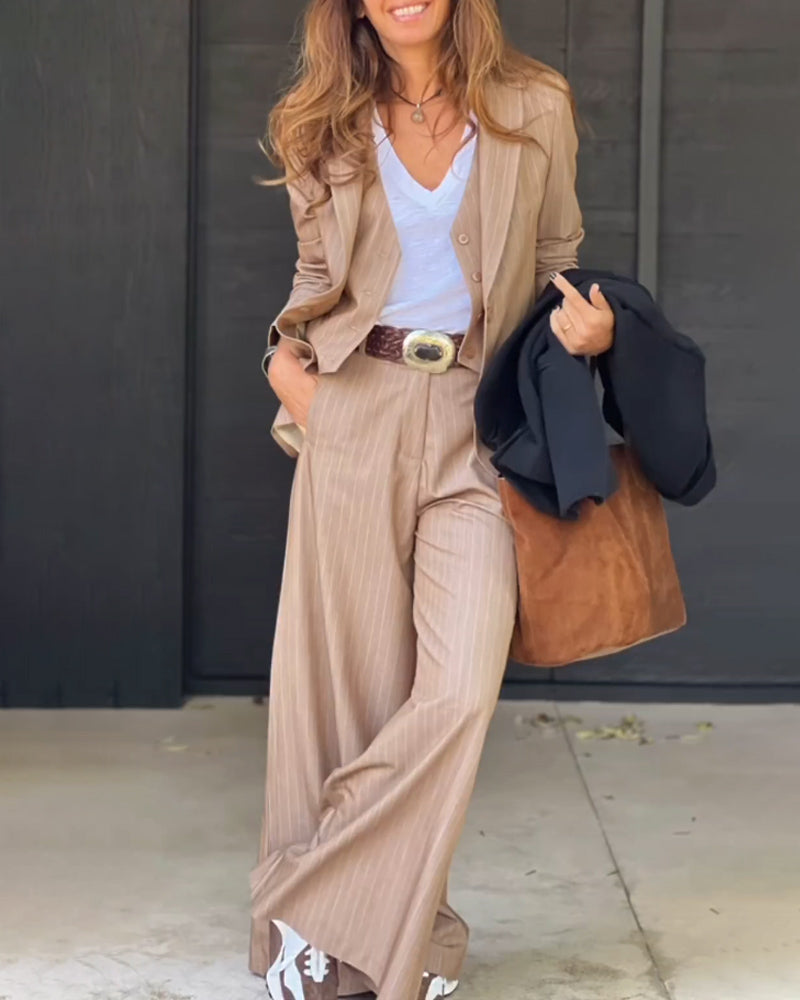 Casual Gilet & Blazer Three Pieces Set