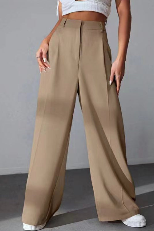 Rosiedress High Rise Wide Leg Pocketed Baggy Pants