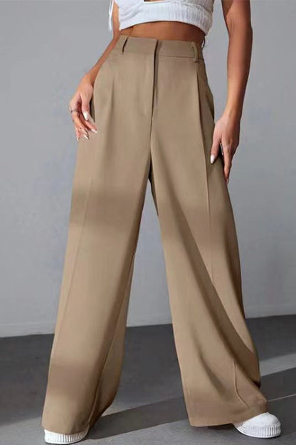 Rosiedress High Rise Wide Leg Pocketed Baggy Pants