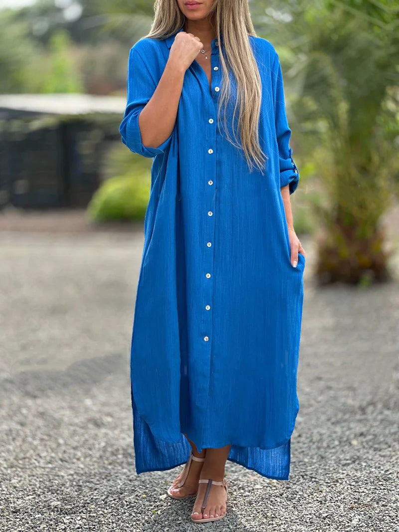 Solid Color Comfort Maxi Dress