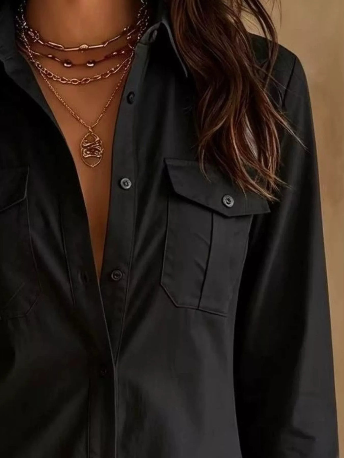 Button-Down Shirt Dress with Lace Trim