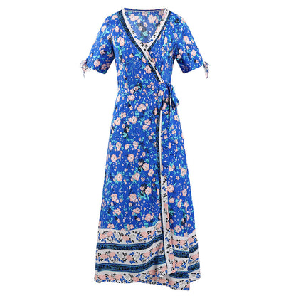 Nadia's Deep V-neck Midi Beach Dress