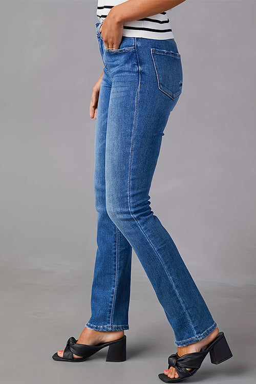 Rosiedress High Waist Straight Leg Stretchy Denim Pants