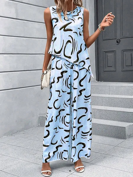 Women's Printed Loose Two-piece Set