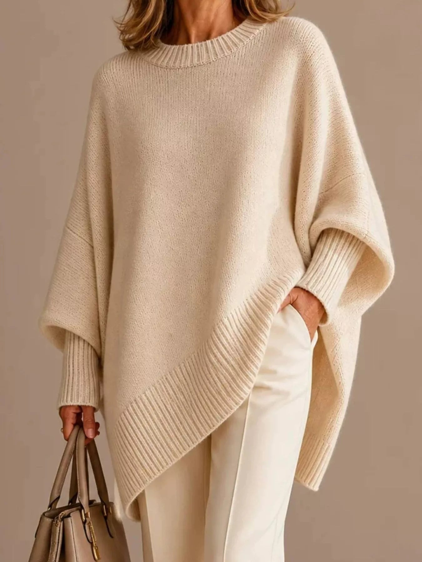 Oversized Batwing Sleeve Sweater for Women | Cozy Boutique Knit Top