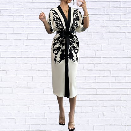 Button Front Half Sleeve Dress