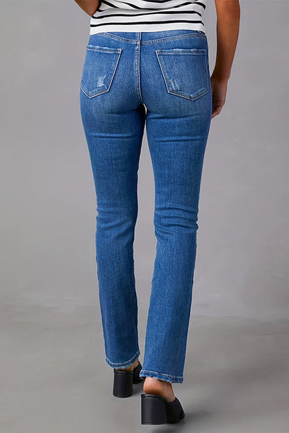 Rosiedress High Waist Straight Leg Stretchy Denim Pants