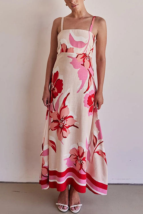 Robe longue à imprimé floral et taille empire
