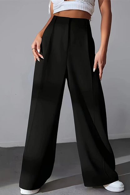 Rosiedress High Rise Wide Leg Pocketed Baggy Pants