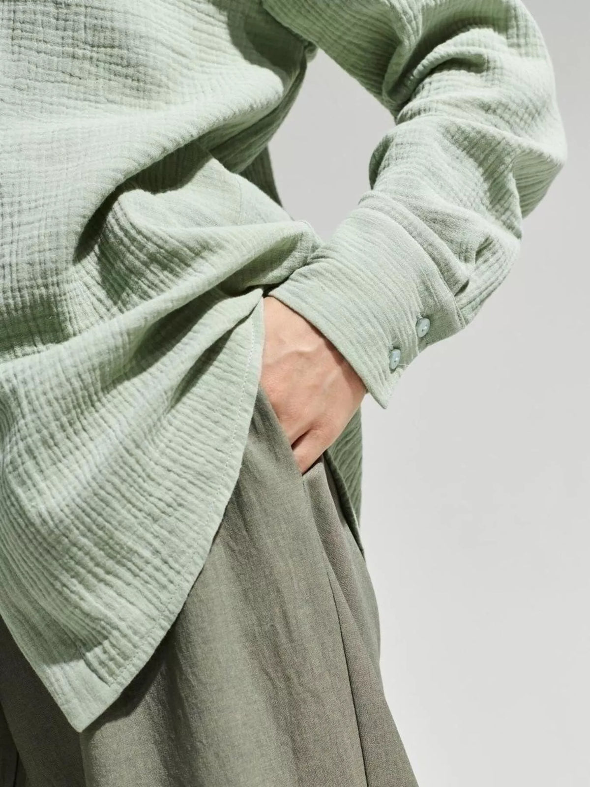 Textured Gauze Button-Down Shirt for Women | Boutique Top