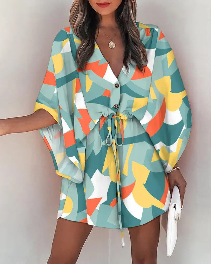 Summer Beach Colorful Print Dress