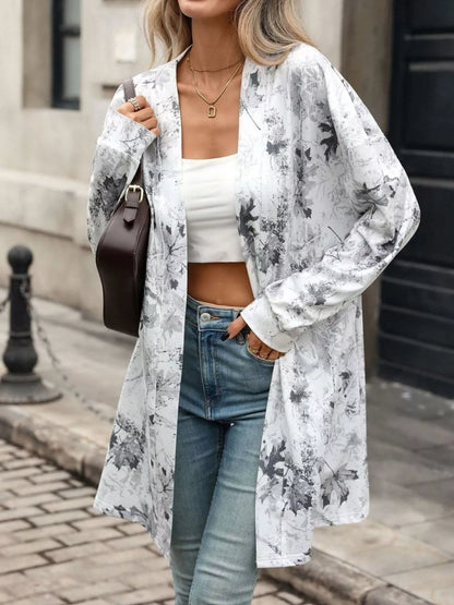 Printed Open Front Cardigan