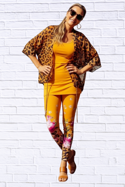 Daniela Sienna print stretch knit leggings