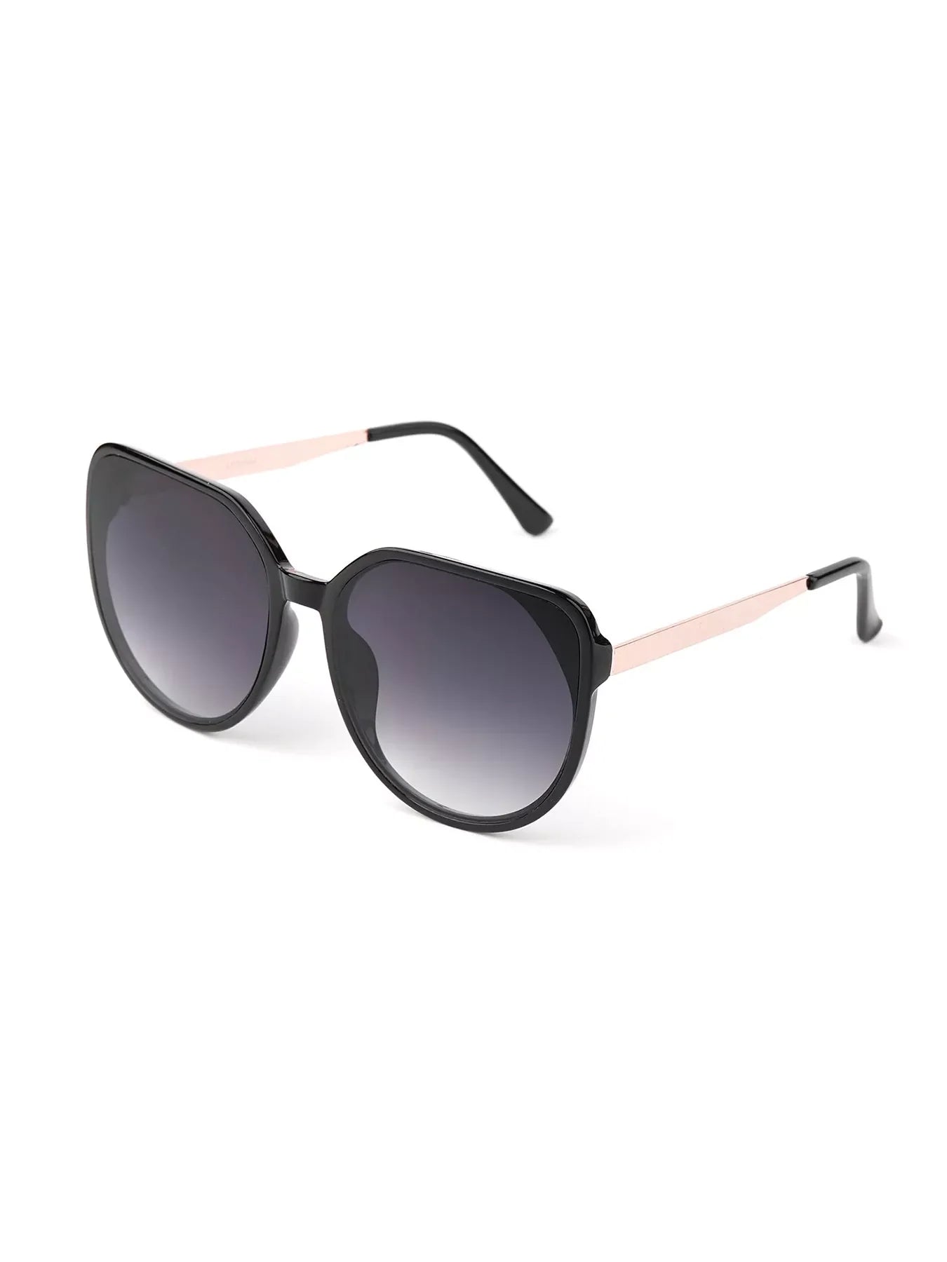 Chic Round Sunglasses with Metal Accents