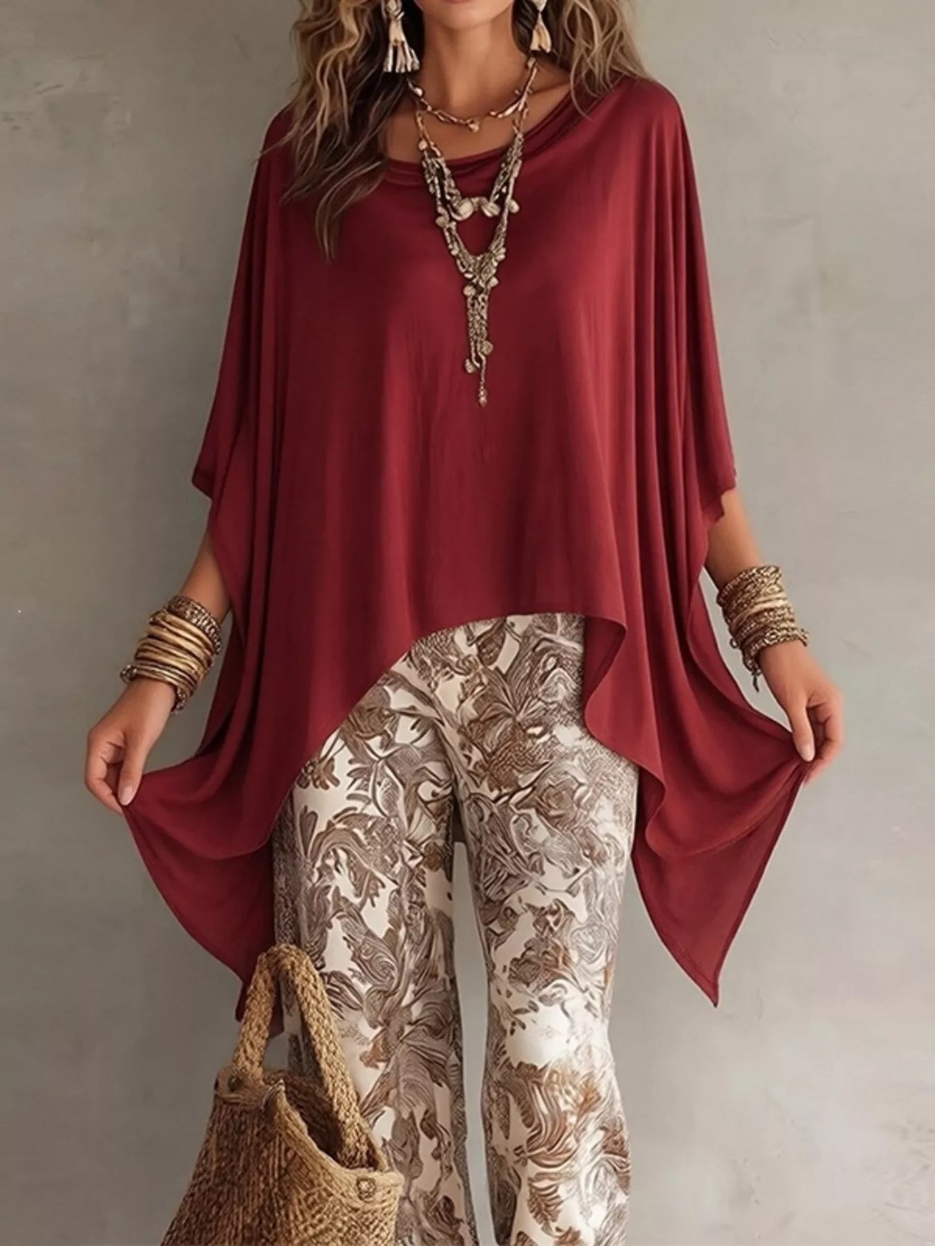 Oversized Batwing Sleeve Flowy Top for Women | Plus Size Boutique Top
