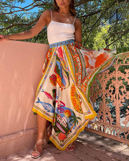 Summer irregular holiday skirt