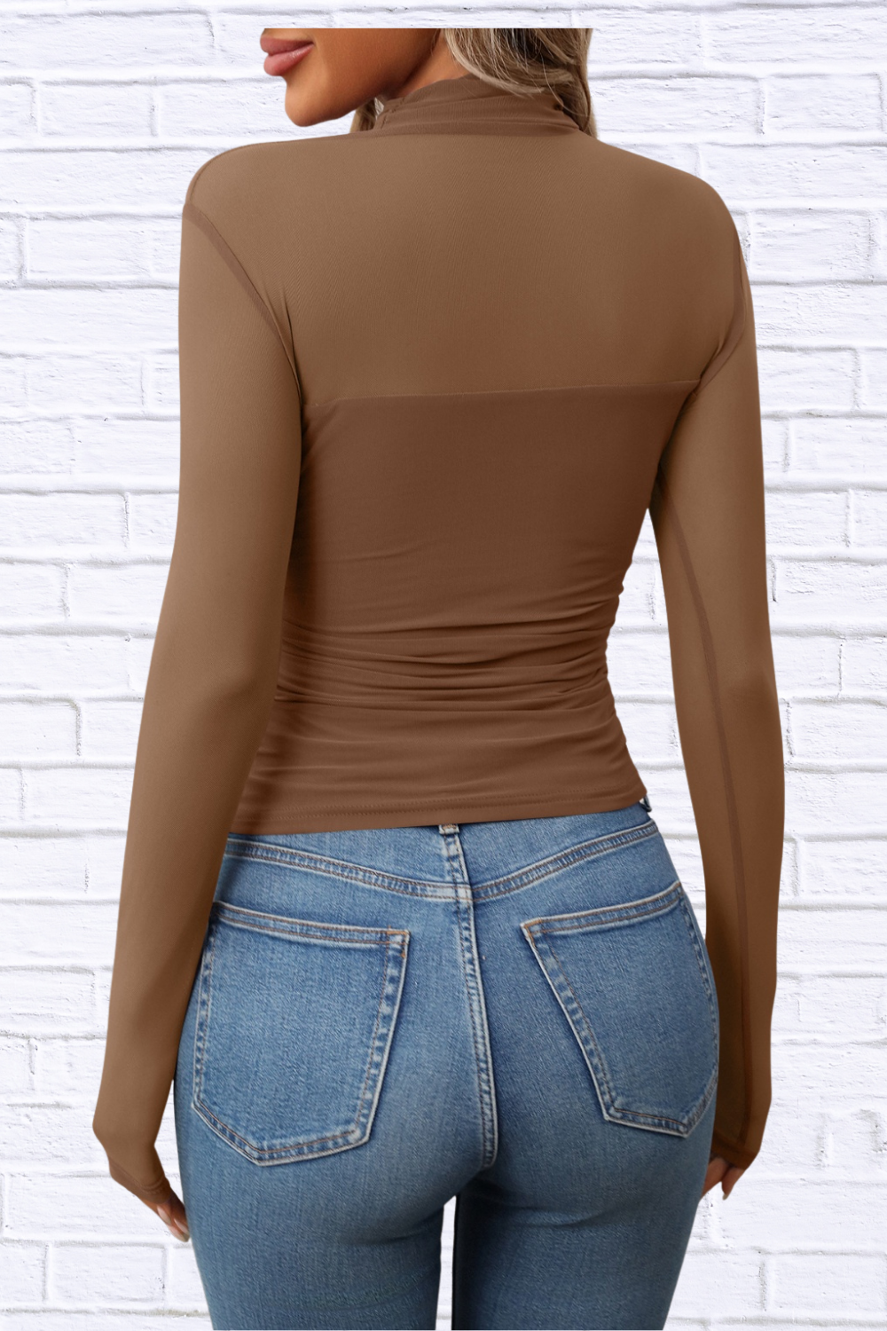 Mock Neck Long Sleeve Top