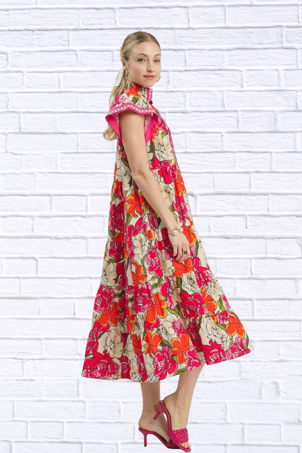 Floral Tiered Midi Dress for Women | Umgee Bold Print Boutique