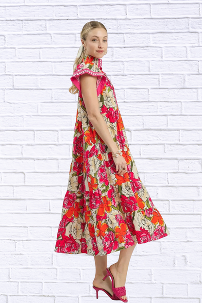 Floral Tiered Midi Dress for Women | Umgee Bold Print Boutique