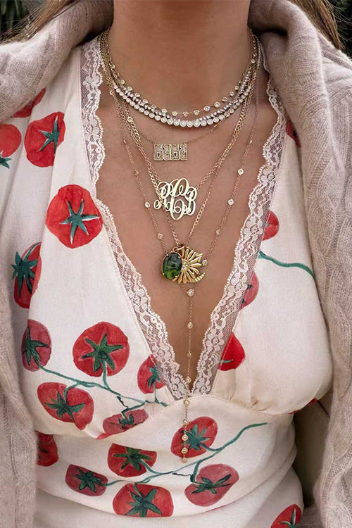 Sleeveless V Neck Lace Trim Tomato Print Maxi Dress