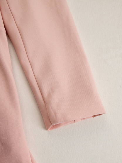 Elegant Pleated Blazer Midi Dress