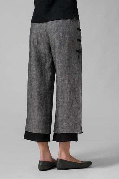 Casual Paneled Wide Leg Pants