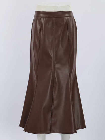 Slit Mermaid Midi Skirt