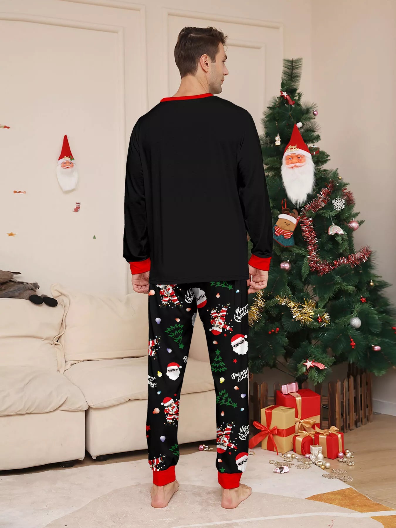 Full Size Family Matching Christmas Santa Pajamas Set Plus Size