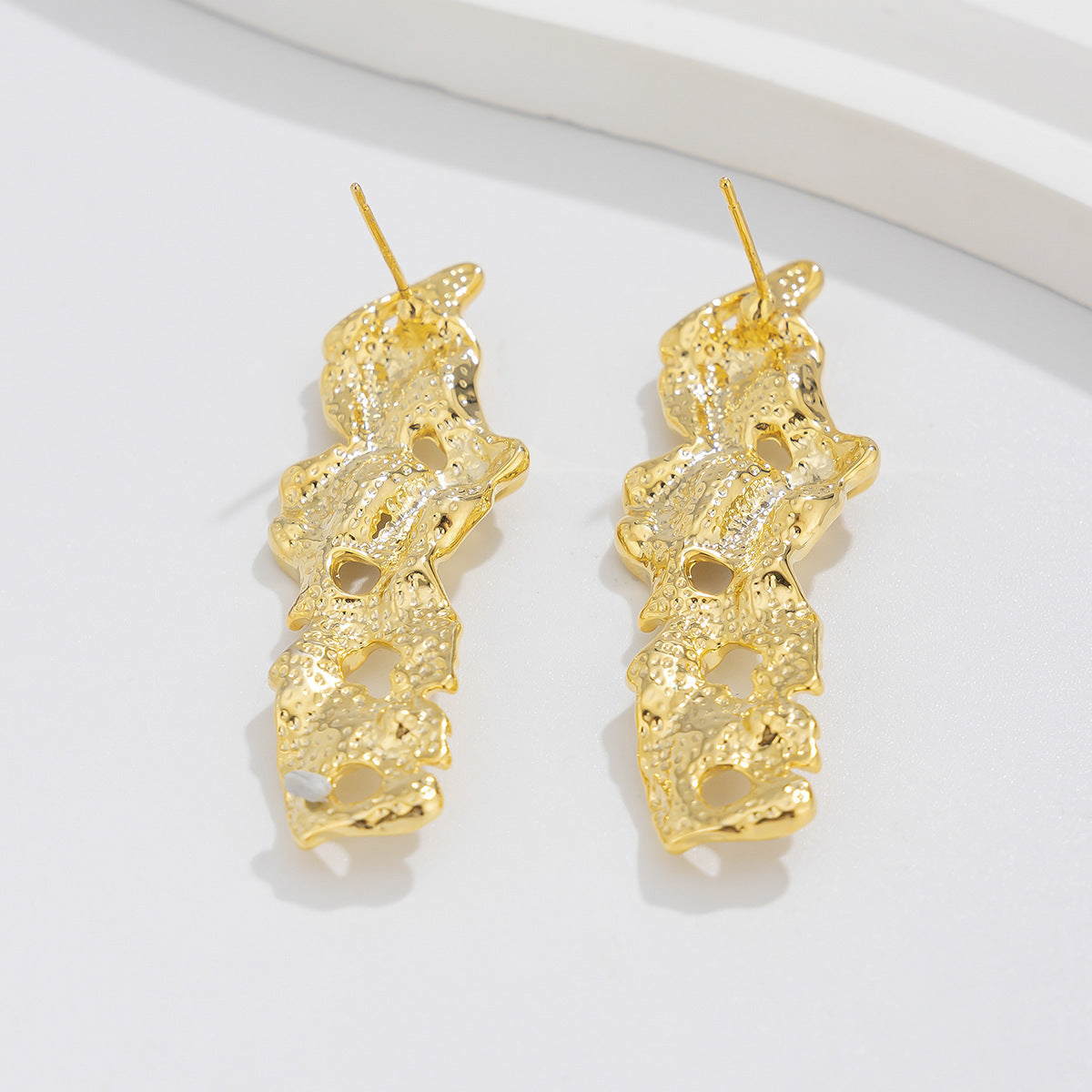 Fashion Temperament Liquid Lava Metal Earrings