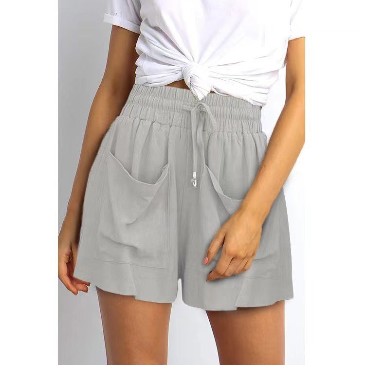 Casual loose lace-up shorts