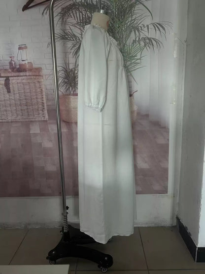 Tiered Notched 3/4 Sleeve Maxi Dress