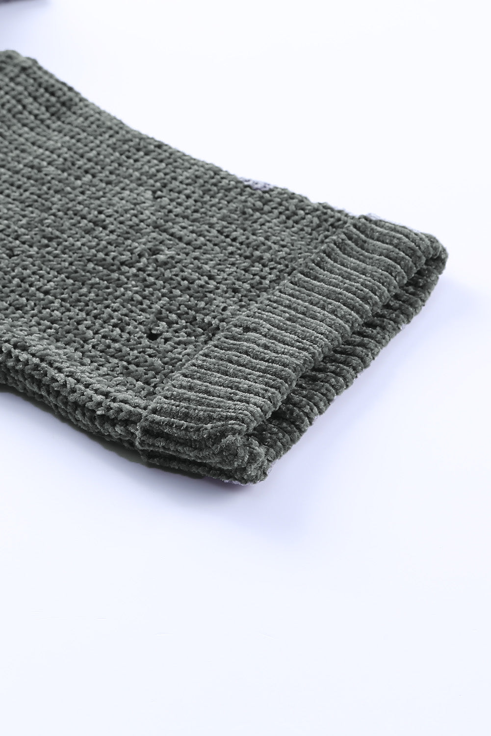 Blue Zone Planet | Distressed Round Neck Drop Shoulder Sweater